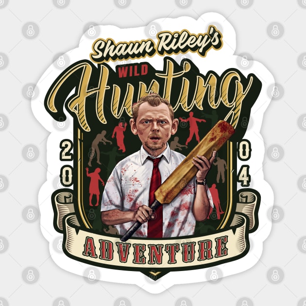 Shaun Riley's Wild Hunting Adventure Sticker by Alema Art